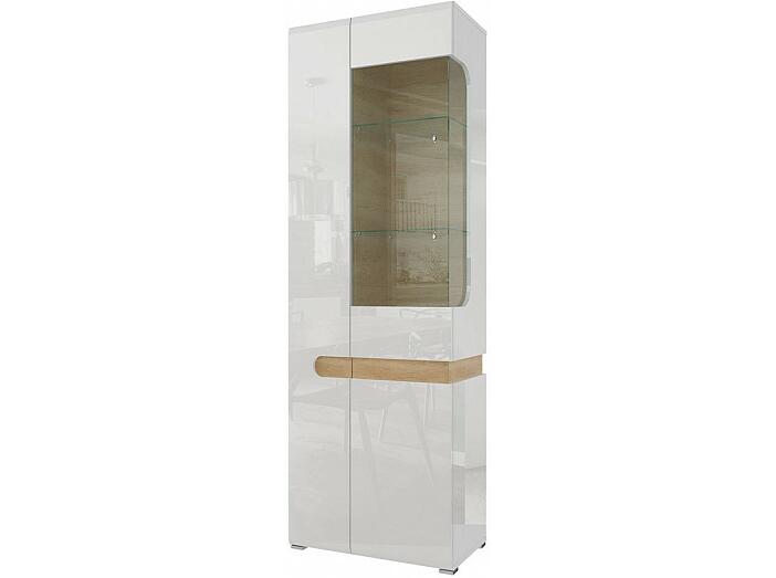 Шкаф 2-х дверный со стеклом правый Катания СТЛ.331.03 Белый/Дуб небраска