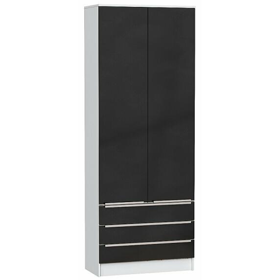 Шкаф двухстворчатый Стиль ШК-803 с ящиками Anthracite Белый