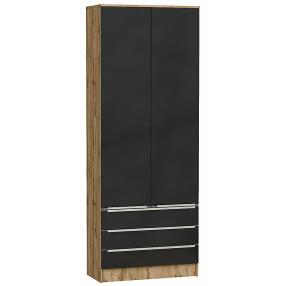 Шкаф двухстворчатый Стиль ШК-803 с ящиками Anthracite Дуб Вотан