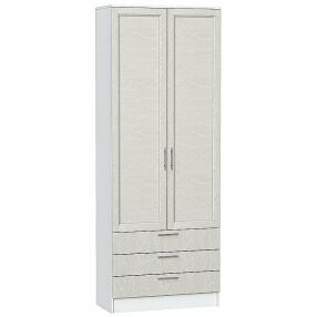 Шкаф двухстворчатый Стиль ШК-803 с ящиками Cappuccino Softwood Белый