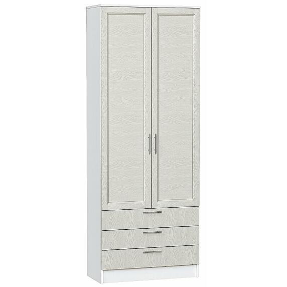 Шкаф двухстворчатый Стиль ШК-803 с ящиками Cappuccino Softwood Белый