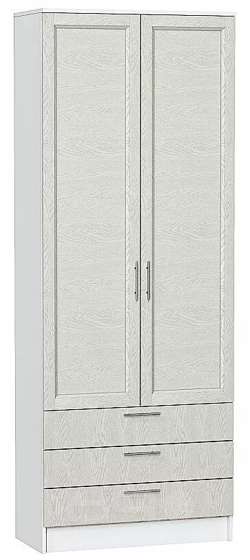 Шкаф двухстворчатый Стиль ШК-803 с ящиками Cappuccino Softwood Белый