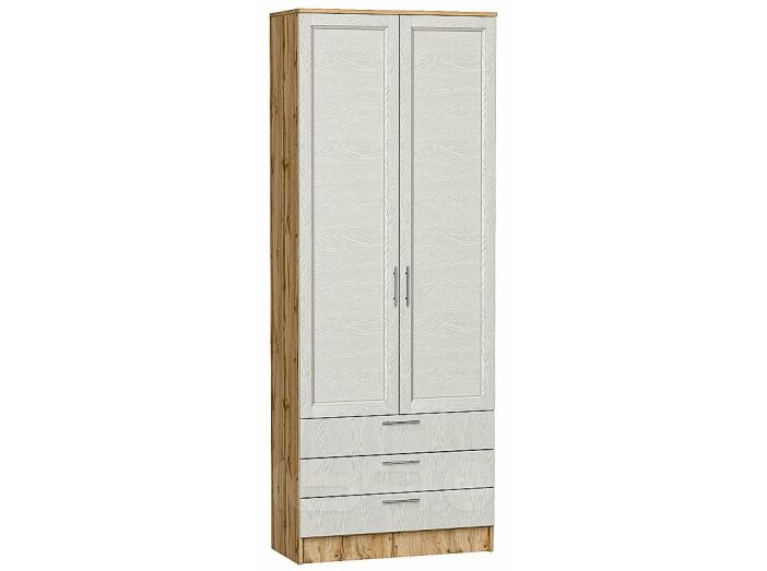 Шкаф двухстворчатый Стиль ШК-803 с ящиками Cappuccino Softwood Дуб Вотан