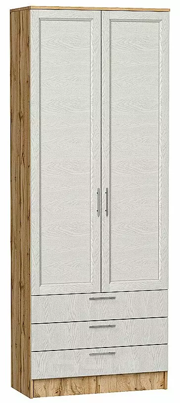 Шкаф двухстворчатый Стиль ШК-803 с ящиками Cappuccino Softwood Дуб Вотан