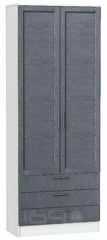 Шкаф двухстворчатый Стиль ШК-803 с ящиками Graphite Softwood Белый