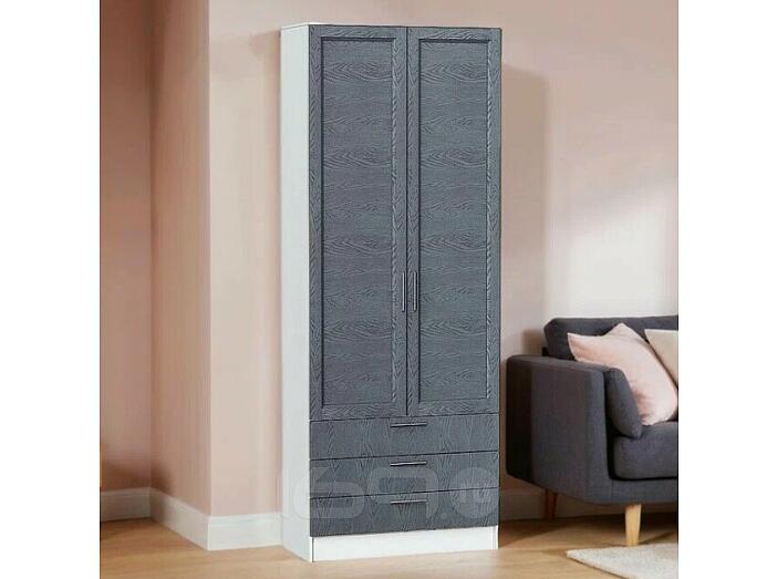 Шкаф двухстворчатый Стиль ШК-803 с ящиками Graphite Softwood Белый