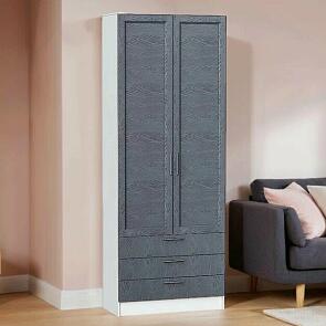 Шкаф двухстворчатый Стиль ШК-803 с ящиками Graphite Softwood Белый