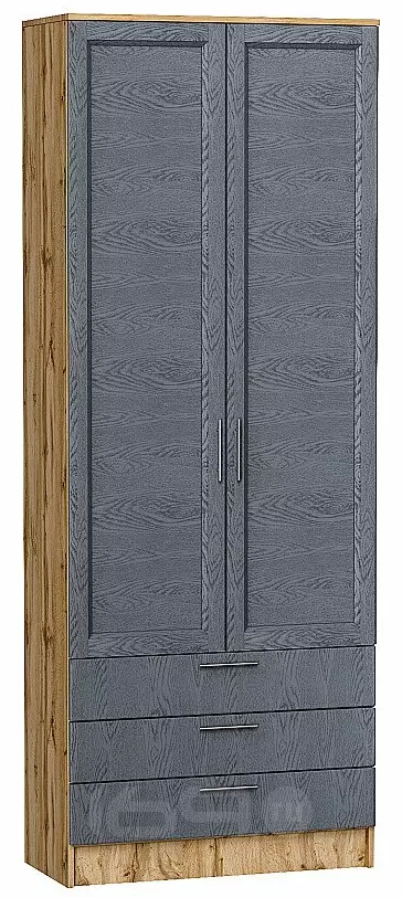 Шкаф двухстворчатый Стиль ШК-803 с ящиками Graphite Softwood Дуб Вотан