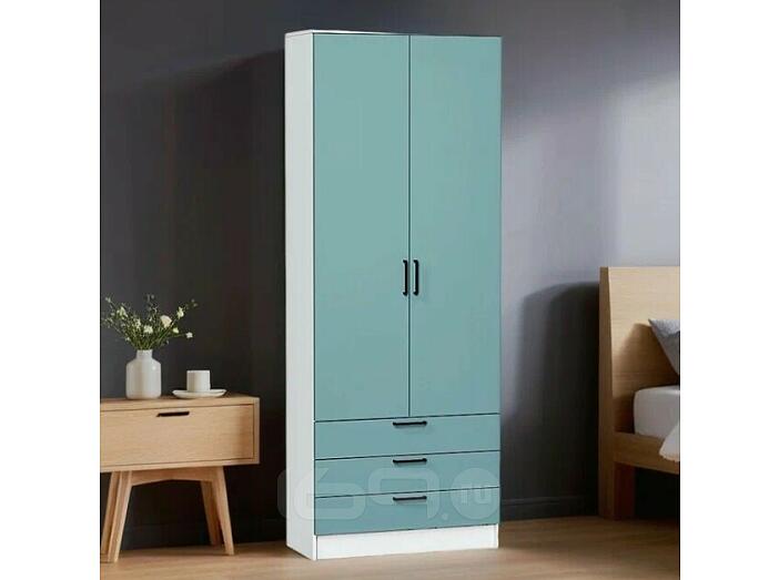 Шкаф двухстворчатый Стиль ШК-803 с ящиками Grey-green In 2S Белый