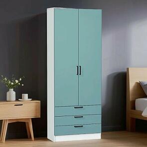 Шкаф двухстворчатый Стиль ШК-803 с ящиками Grey-green In 2S Белый