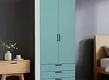 Шкаф двухстворчатый Стиль ШК-803 с ящиками Grey-green In 2S Белый