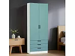 Шкаф двухстворчатый Стиль ШК-803 с ящиками Grey-green In 2S Белый