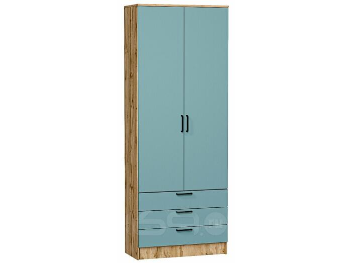 Шкаф двухстворчатый Стиль ШК-803 с ящиками Grey-green In 2S Дуб Вотан