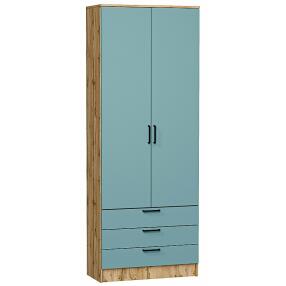 Шкаф двухстворчатый Стиль ШК-803 с ящиками Grey-green In 2S Дуб Вотан