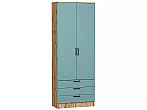 Шкаф двухстворчатый Стиль ШК-803 с ящиками Grey-green In 2S Дуб Вотан