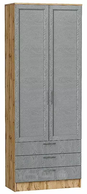 Шкаф двухстворчатый Стиль ШК-803 с ящиками Grey Softwood Дуб Вотан