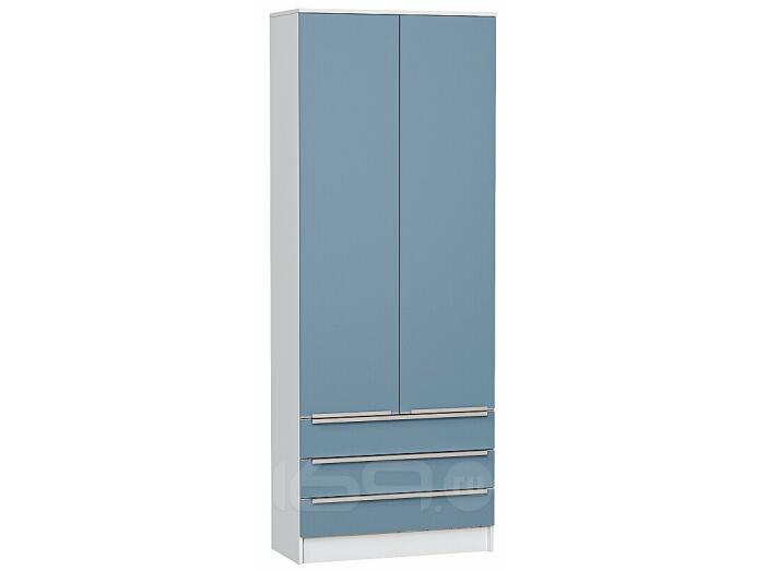 Шкаф двухстворчатый Стиль ШК-803 с ящиками Silky Blue Белый