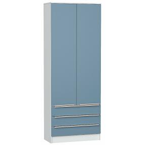 Шкаф двухстворчатый Стиль ШК-803 с ящиками Silky Blue Белый