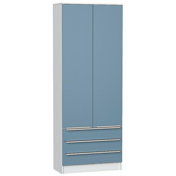 Шкаф двухстворчатый Стиль ШК-803 с ящиками Silky Blue Белый