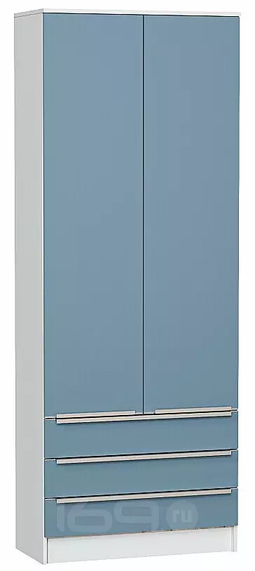 Шкаф двухстворчатый Стиль ШК-803 с ящиками Silky Blue Белый