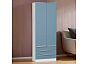 Шкаф двухстворчатый Стиль ШК-803 с ящиками Silky Blue Белый