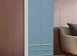 Шкаф двухстворчатый Стиль ШК-803 с ящиками Silky Blue Белый