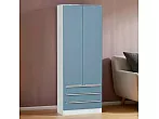 Шкаф двухстворчатый Стиль ШК-803 с ящиками Silky Blue Белый