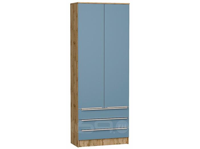 Шкаф двухстворчатый Стиль ШК-803 с ящиками Silky Blue Дуб Вотан