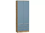 Шкаф двухстворчатый Стиль ШК-803 с ящиками Silky Blue Дуб Вотан