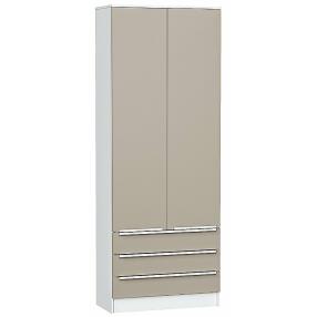 Шкаф двухстворчатый Стиль ШК-803 с ящиками Silky Grey Белый