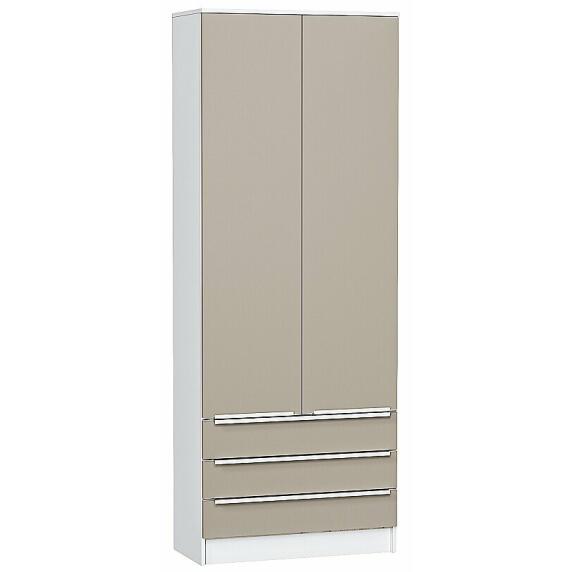 Шкаф двухстворчатый Стиль ШК-803 с ящиками Silky Grey Белый
