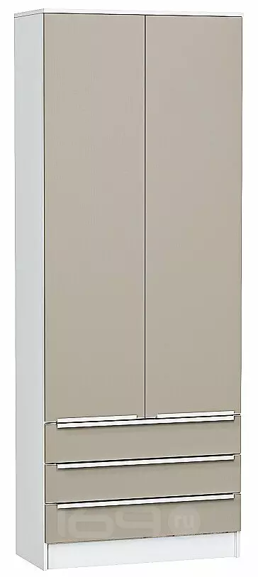 Шкаф двухстворчатый Стиль ШК-803 с ящиками Silky Grey Белый