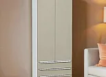 Шкаф двухстворчатый Стиль ШК-803 с ящиками Silky Grey Белый