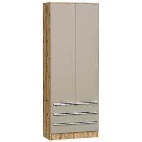 Шкаф двухстворчатый Стиль ШК-803 с ящиками Silky Grey Дуб Вотан