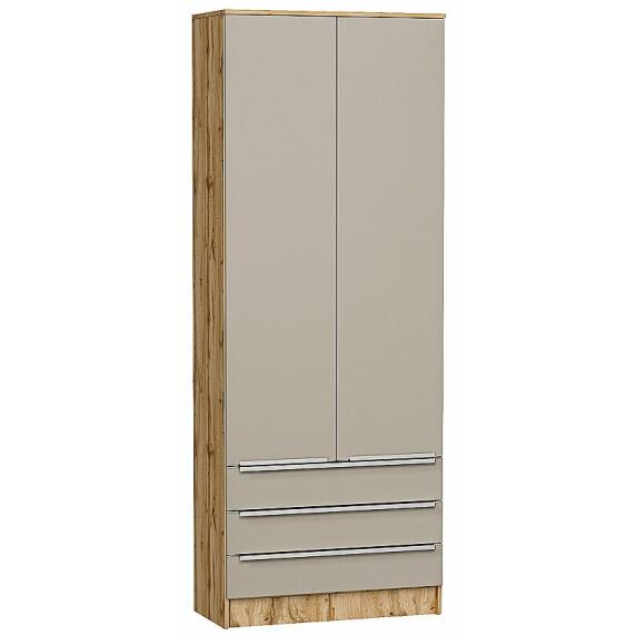 Шкаф двухстворчатый Стиль ШК-803 с ящиками Silky Grey Дуб Вотан