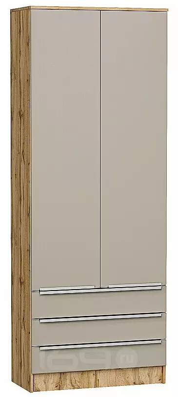 Шкаф двухстворчатый Стиль ШК-803 с ящиками Silky Grey Дуб Вотан