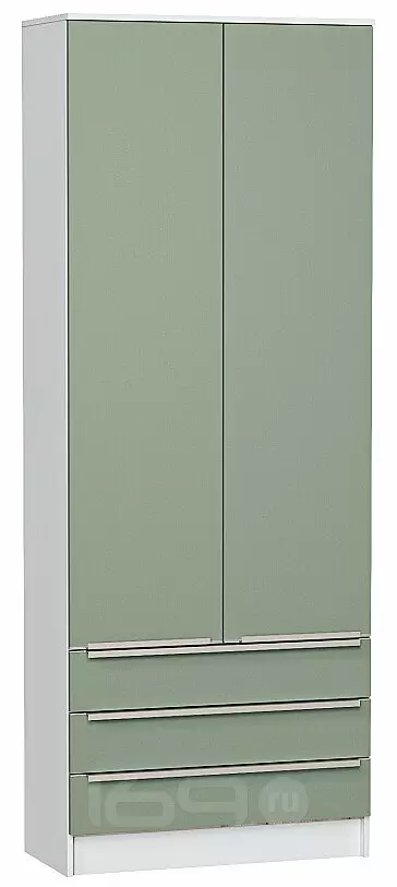 Шкаф двухстворчатый Стиль ШК-803 с ящиками Silky Mint Белый