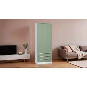 Шкаф двухстворчатый Стиль ШК-803 с ящиками Silky Mint Белый