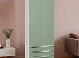 Шкаф двухстворчатый Стиль ШК-803 с ящиками Silky Mint Белый