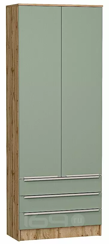 Шкаф двухстворчатый Стиль ШК-803 с ящиками Silky Mint Дуб Вотан