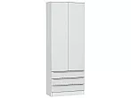 Шкаф двухстворчатый Стиль ШК-803 с ящиками Silky White Белый