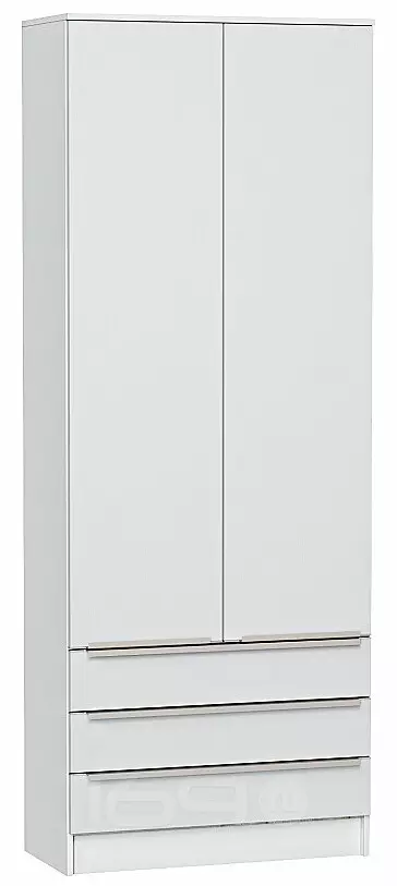 Шкаф двухстворчатый Стиль ШК-803 с ящиками Silky White Белый