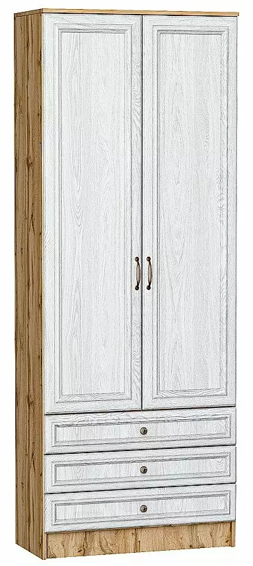 Шкаф двухстворчатый Стиль ШК-803 с ящиками White Dreamline Дуб Вотан