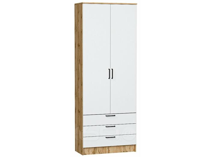 Шкаф двухстворчатый Стиль ШК-803 с ящиками White In 2S Дуб Вотан