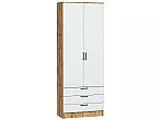 Шкаф двухстворчатый Стиль ШК-803 с ящиками White In 2S Дуб Вотан