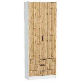 Шкаф двухстворчатый Стиль ШК-803 с ящиками Wotan Oak 2S Белый