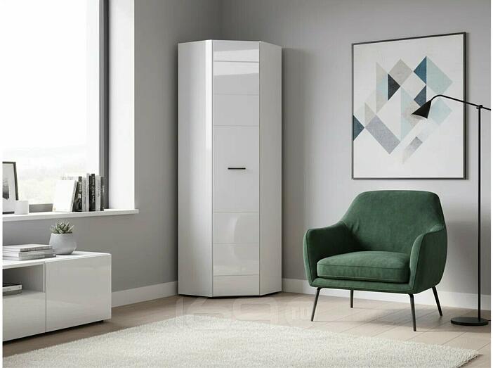 Шкаф угловой GLOSS  64х64 Белый/Белый глянец