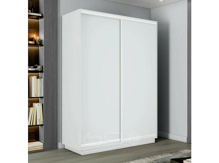 Шкаф Экспресс 2 2-х дверный Дуо ЛДСП (Белый профиль) Белый снег 1600x2200x450