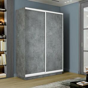 Шкаф Экспресс 2 2-х дверный Дуо ЛДСП (Белый профиль) Бетон 1600x2400x600