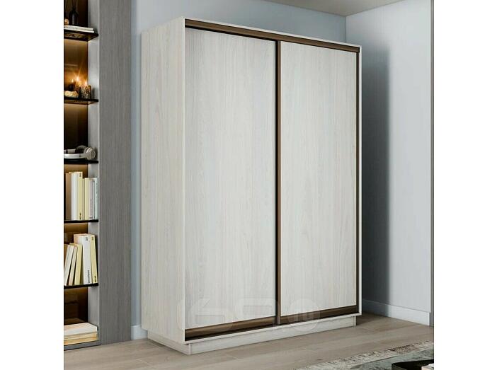 Шкаф Экспресс 2 2-х дверный Дуо ЛДСП (Бронзовый профиль) Ясень Анкор светлый 1200x2400x600